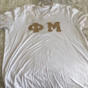 Golden Glitter Phi Mu Stitched Letters